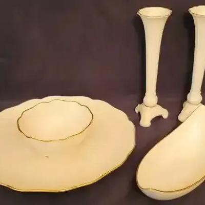 Lenox Porcelain Decorative Set with Gold Trim