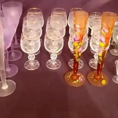 Elegant Glassware & Goblet Collection Featuring Cambridge & Bohemian Crystal