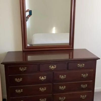 Pennsylvania House Dresser with Mirror and Dovetail Drawers