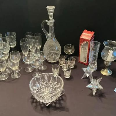 Etched Glassware and Decorative Crystal Collection
