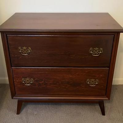 Vintage Wooden Dresser with Brass Pulls
