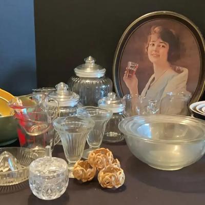 Kitchen Essentials Featuring Pyrex and Glass Storage Jars