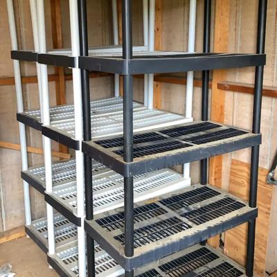 Set of Three Plastic Storage Shelves – 6' Tall