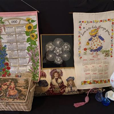 Vintage Home Decor Collection Featuring 1977 & 1990 Calendar Linens