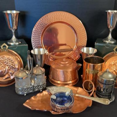 Kirk Stieff Pewter Goblets with Copper Kitchen & Table Décor Collection