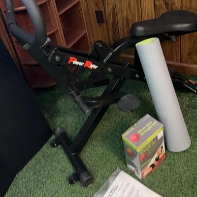 Power Rider Exercise Machine, Core Strength Ball, and Yoga Mat