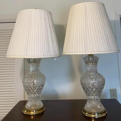 Crystal-Like Lamps with Brass Tone Base