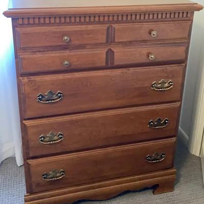 Vintage Chest of Drawers with Brass Hardware