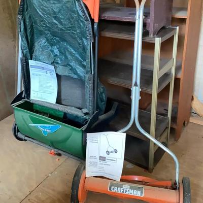 Craftsman Hand Lawn Mower and Scott’s Sweep & Rake