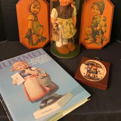 Original Hummel Doll with Collector’s Guide and Hummel-Inspired Wall Art