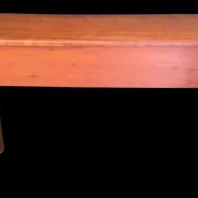 Wooden Bench With Side Storage Cubby And Hinged Lid For More Storage Inside