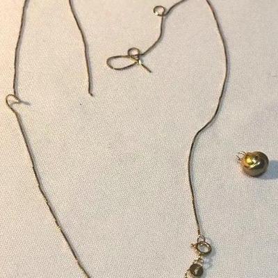 Gold Cartier Bracelet Pendant & 14K Gold Necklace 