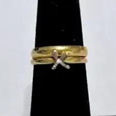 14K Gold Ring W/Band .47 ct. Size 5