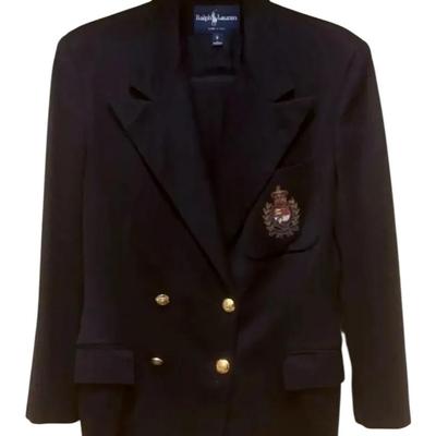 Ralph Lauren Wool Pant Suit, Size 8 Black