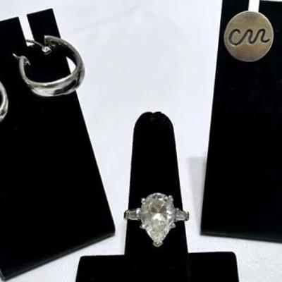 Sterling Earrings & Cocktail Ring