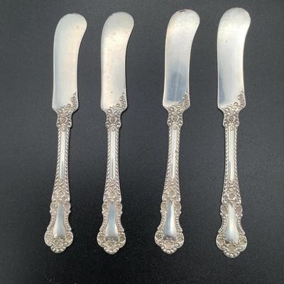 Four Sterling Silver Butter Knives 
