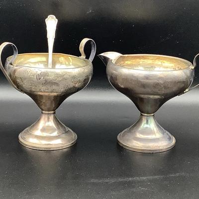 HGS Co. Weighted Sterling Silver Cream And Sugar Set