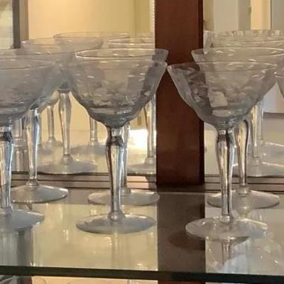 Floral Etched Glassware Collection 