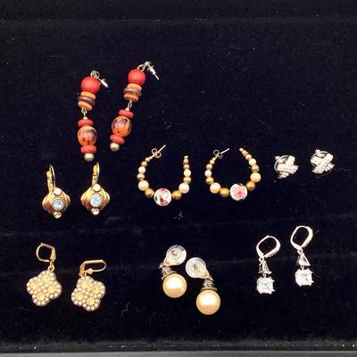 Seven Pairs Of Vintage Earrings 