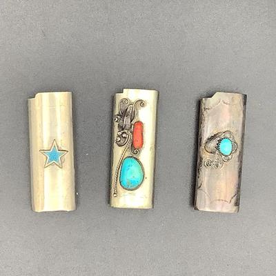 Three Turquoise Lighter Sleeves 