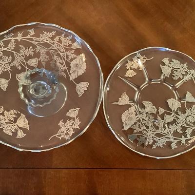 Silver Overlay Dish And Pie Plate