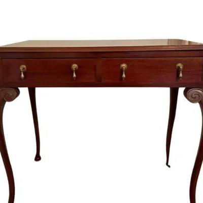 Antique Queen Anne Style Mahogany Desk