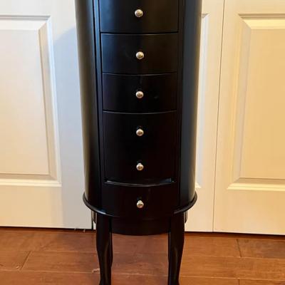 Black Wooden Standing Jewelry Case