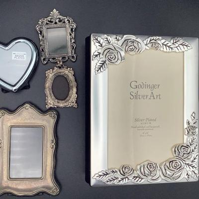 Five Silver Plate Picture Frames