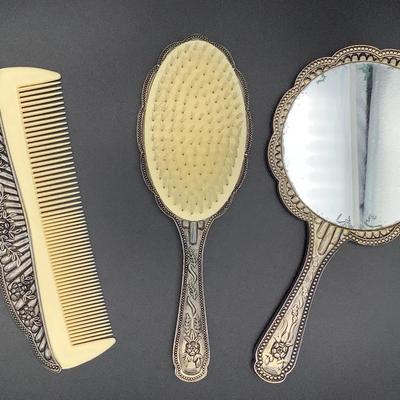 Godinger Silverplate Three Piece Vanity Set