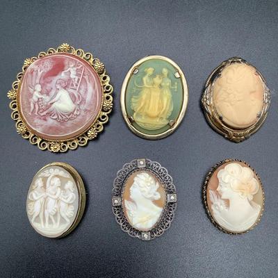 Vintage Cameo Collection - Lot Of Six 