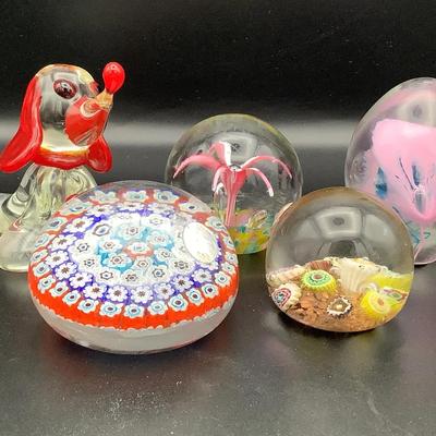 Paperweight Collection - Lot Of Five