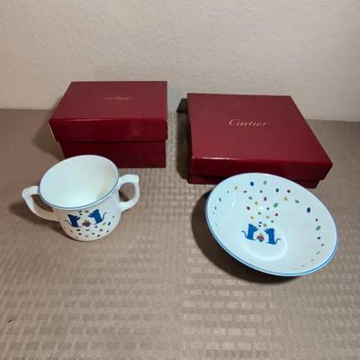 Cartier La Maison Des Enfants Child's Double Handle Cup & Bowl