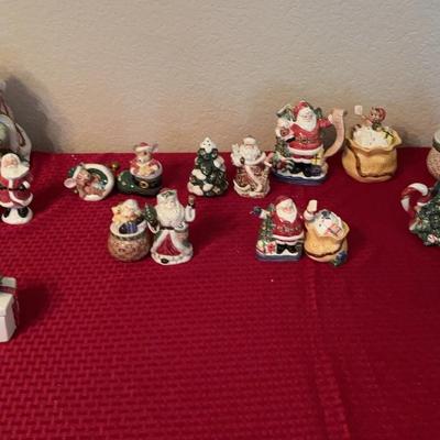 Collection Of Christmas Salt/Pepper Shakers, Cream/Sugar And Other Decor