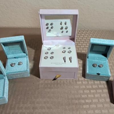 Diamonique & Affinity Diamonds CZ & Sterling Silver Earring Sets