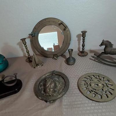 Brass Lion Door Knocker & More Brass Decorative Items