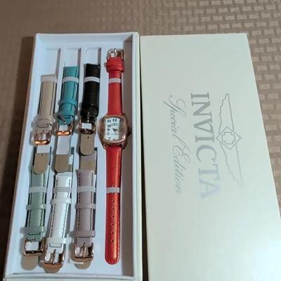 Women's Invicta Baby Lupah Watch W/ Rose Gold Case & 7 Colored Bands