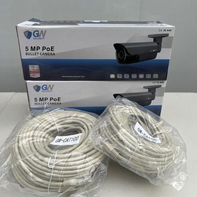 GW Security Cameras with CAT5 Cables - New