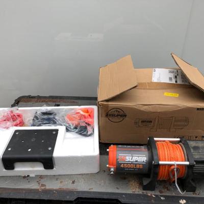 New ZESUPER 4500 LBS Synthetic Rope Winch