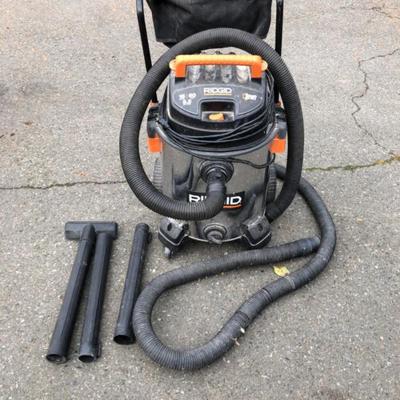 RIDGID 16-Gallon Shop Vac with Cart & Attachments – Heavy-Duty Cleanup
