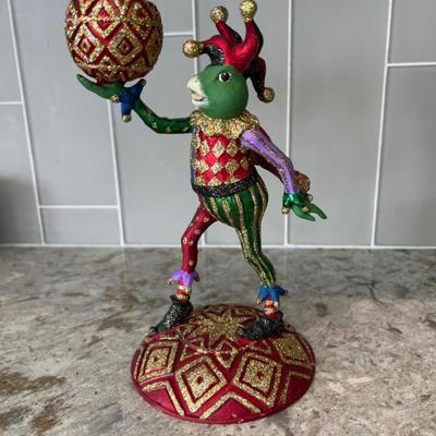 Vintage Jester Frog Candle Holder Figure - Brenner Style