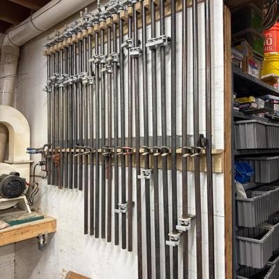 Rack of Double End Pipe Clamps - 24 Total