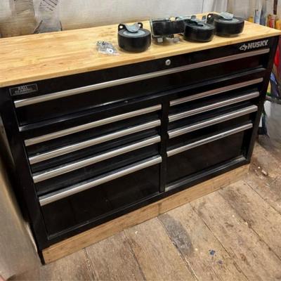 Heavy Duty Husky Toolchest Work Bench - 9 Drawers & Casters