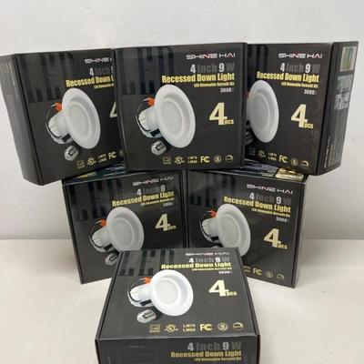6 Boxes 4 Piece Shine Hai 4in Down Lights–New Recessed Retrofit Kits