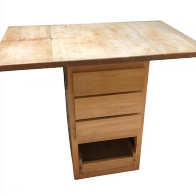 Le Gourmand Butcher Block Table & Cabinet – Extendable Design