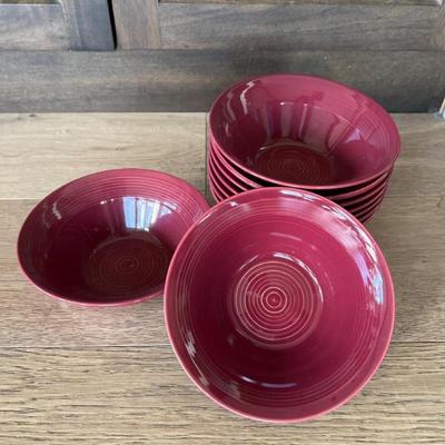 Set of 9 Lynn’s Stoneware Bowls – Deep Vintage Rose