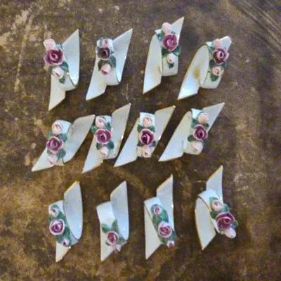 Kaiser Porcelain Napkin Rings – Handcrafted Pink Roses & Gold Trim (Germany)
