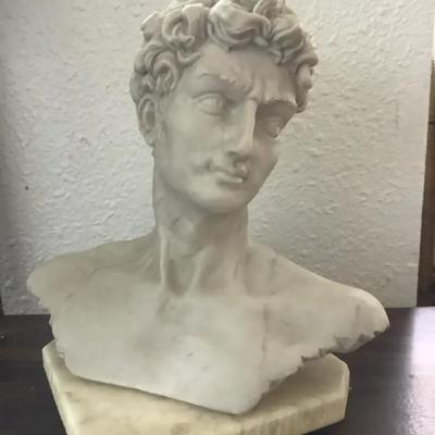 Bust of Michelangelo’s David on Marble Base