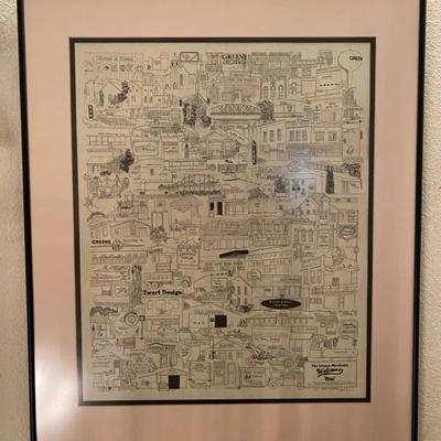 Framed Illustrated Map of Greene, Iowa by John Guthart – Guthart Gallery & Framing