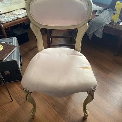 French Provincial Accent Chair with Carved Roses