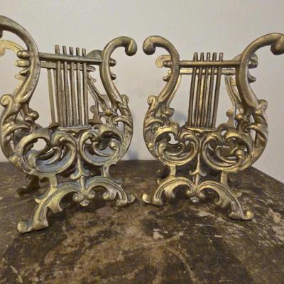 Lyre Record Holder / Album Rack – Gold-Tone Finish